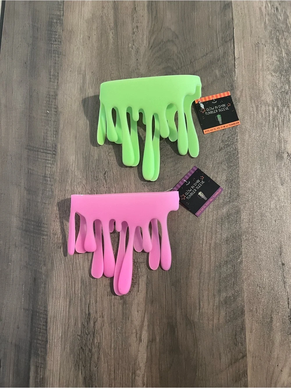 Target Glow-In-Dark Drip Tumbler Sleeves - Pink & Neon Green
